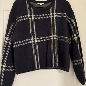Z Supply Grey and White Plaid Women's Sweater